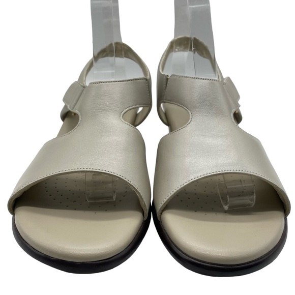 SAS Womens Shoes Suntimer Sandals Sz 10 Slim Ivory White Leather Heeled Comfort - Picture 4 of 12